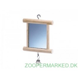Dobbeltsidet spejl med klokke 10x10 cm